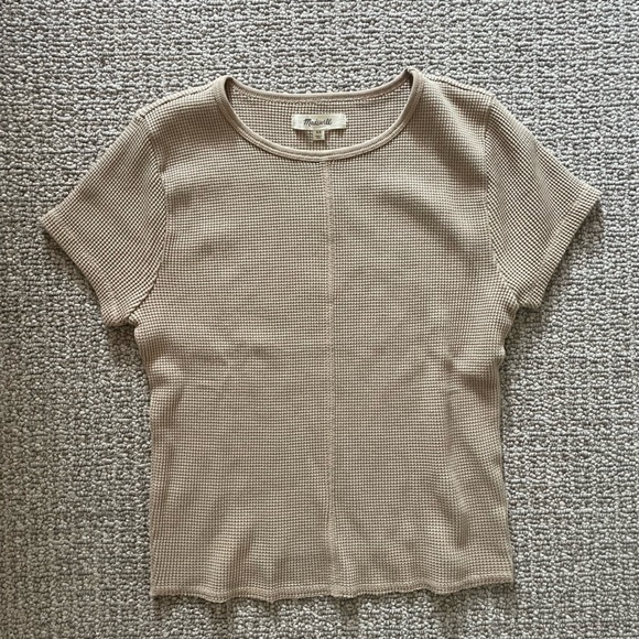 Madewell Waffle Knit Crewneck Short-Sleeve Crop Tee (Size XS NWT) - Picture 5 of 5